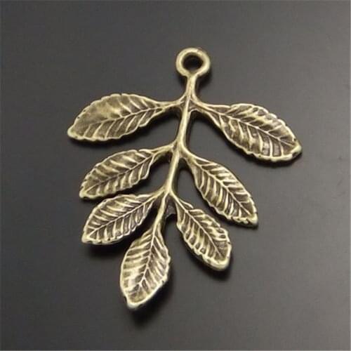 GraceAngie 20PCS Vintage Style Bronze Jewelry Look Jewelry Leaf Pendant Charms Craft Handmade Jewelry Accessory 30*28*2MM 02400