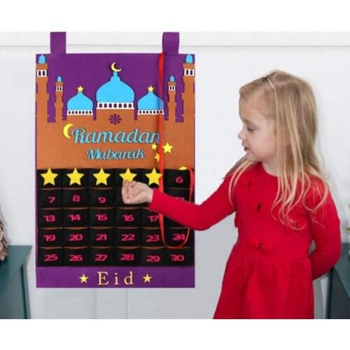 8 style EID Ramadan Decor Felt Calendar Cotton Long Calendar Islam Muslim Party Festival Happy EID Mubarak Ramadan Kareem