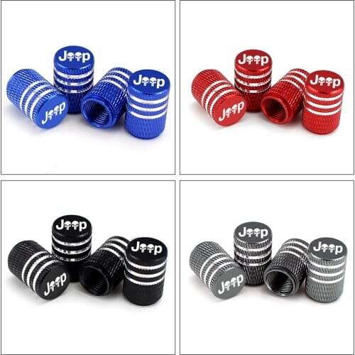 4pcs/set Skull Auto Tyre Wheel Valve Stem Dust Caps Aluminum Alloy Auto Tire Valve Caps for Jeep Renegade Air Leakproof Covers
