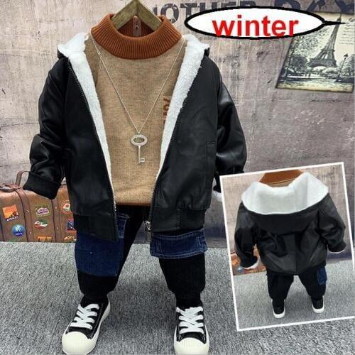 Baby Boys Clothing Sets winter Childrens Warm coat,knit sweater,thick jeans 3pcs Suits boys Sports Kids Clothes Fashion Clothes