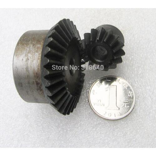 Bevel Gear 2M 15Teeth 30Teeth ratio 1:2 Mod 2 modulus No set screws Steel Right Angle Transmission parts DIY Robot competition