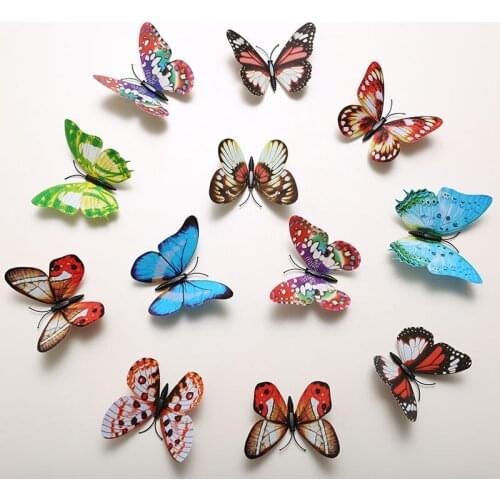 Creative butterfly wall paste wall decoration 3D stereo living room bedroom wedding room layout stickers background wall
