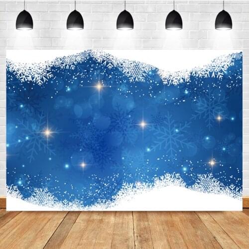 Laeacco Winter Snowflake Light bokeh Christmas Photo Photography Background Photographic Photography Backdrop For Photo Studio