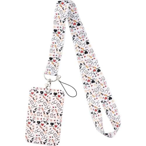 Ransitute R2225 Medical Supplies Neck Strap Lanyard For Keys ID Card Gym Phone Straps USB Badge Holder DIY Hang Rope For Doctor