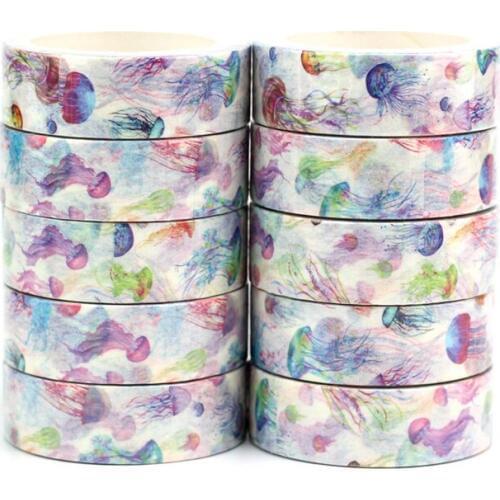 Cute Decorativa Jellyfish Washi Tapes Japanese Paper Kawaii Scrapbooking Tools Masking Tape Christmas Photo Album Diy Stationery