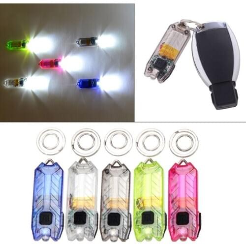 Mini Mini LED Keychain Flashlight Electric Torch Portable USB Charging Rechargeable 45LM 2 Modes Tube Camping Night Reading
