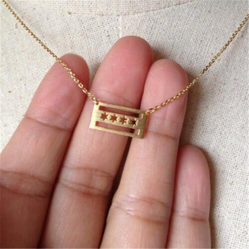 Fashion Chicago Necklaces For Women Chicago Flag Necklace Dainty USA Necklace