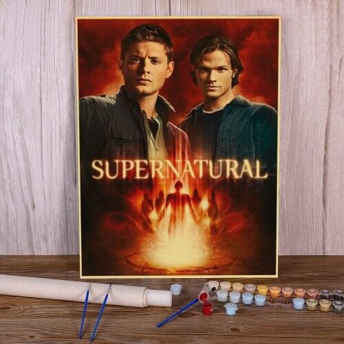 Supernatural DIY Painting By Numbers Kit Acrylic Paints 40*50 Canvas Painting Loft Picture For Adults Art