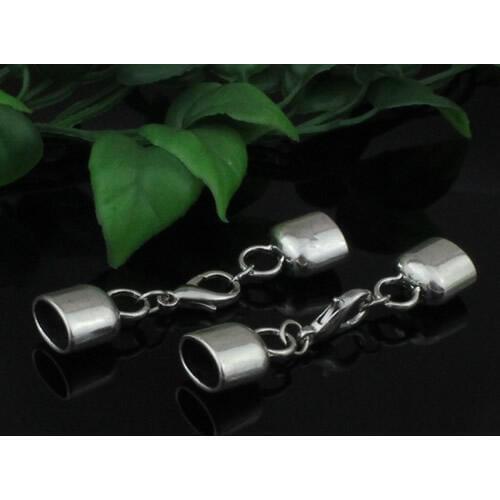 10sets/lot Fashion Zinc Alloy Cord End Caps Set Fit 10x6mm Cord for Necklace Bracelet Connectors Clasp Total Length:57mm K05212