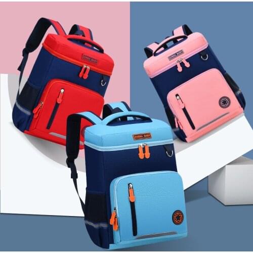 New Korean Style Soild Color Childrens Pupils Shoulder School Backpack Fashion Boy and Girl 1-6 Grade School Bag Back to School