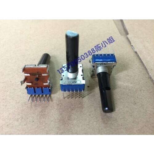 Japan ALPS Alps RK12 potentiometer double 6-foot E100K with step axis length 23MM