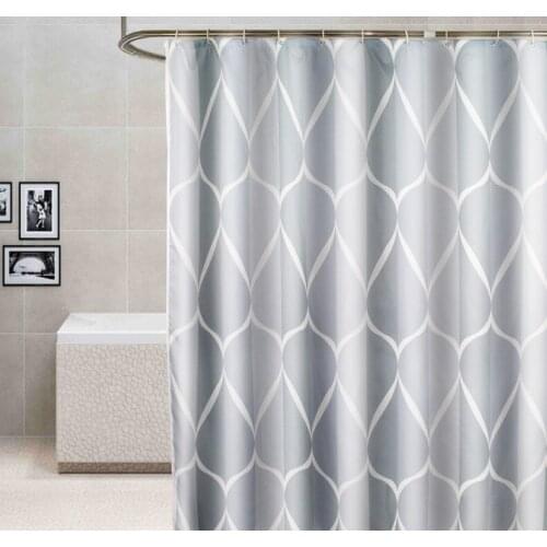 Cross-border supply simple waterproof shower curtain thickened polyester shower curtain bathroom curtain customization