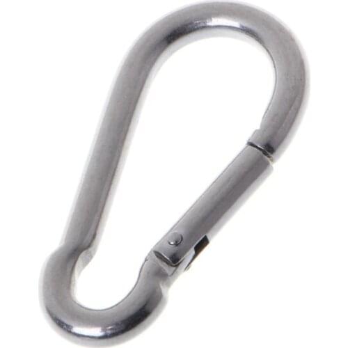 304 Stainless Steel Spring Carabiner Snap Hook Keychain Quick Link Lock Buckle 03KA