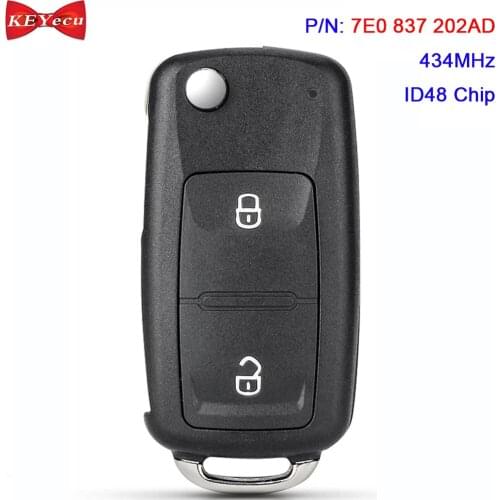KEYECU for Volkswagen Amarok 2010 2011 Transporter 2012 2013 2014 2015 2016 Remote Key Fob 7E0837202AD 5FA010185-02 434MHz ID48