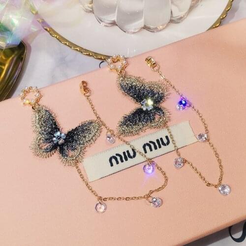 2019 new brand design fashion super fairy butterfly earrings long tassel earrings simple for women