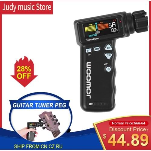 JOWOOM T2 Multi-functional Smart Guitar Tuner Peg String Winder for Guitar Ukulele Chromatic Tuning Built-in Lithium Battery