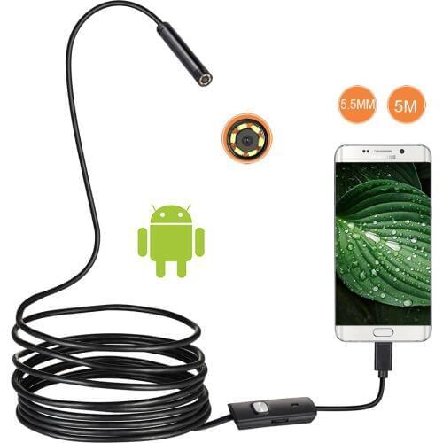 Mini 1M 2M 5M 5.5mm Lens USB Car Endoscope 6 LED Inspection Camera Endoscope Android OTG / UVC Phone Borescope For PC Windows