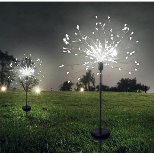 Waterproof Solar Garden Fireworkes Lamp Christmas Fairy Lights Stake Outdoor Garden Paths Lawn Decoration LED Lamp Yard D1