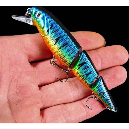 1pc Floating Minnow Multi Section Painting Fishing lure 14.7g-0.52oz /11cm-4.33" Hard Bait Balancer Fishing Tackle Treble Hook