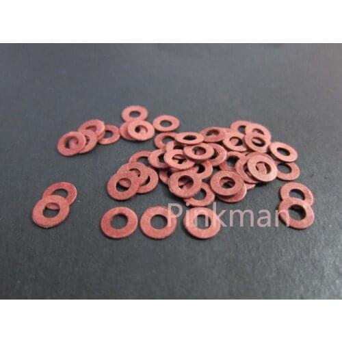 100 Pcs M16 16mmx22mmx0.8mm Red Insulating Fiber Washer