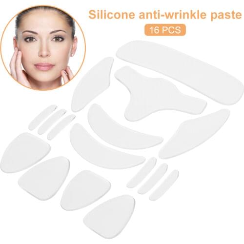13pcs/set Silicone Anti-Wrinkle Facial Patch Wrinkle Removal Strips Transparent Face Lifting Skin Care Gel Patch Facial Sticker