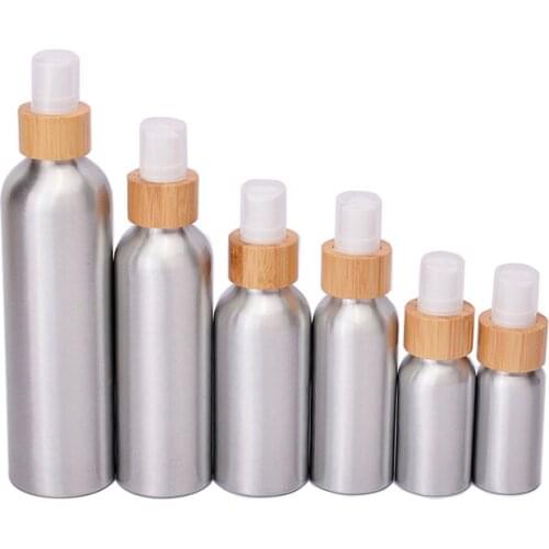 30ml/100ml/120ml/5 oz Aluminum Serum Bottle Portable Mini Perfume Bottles Empty Refillable Cosmetic bamboo Sprayer Atomizer