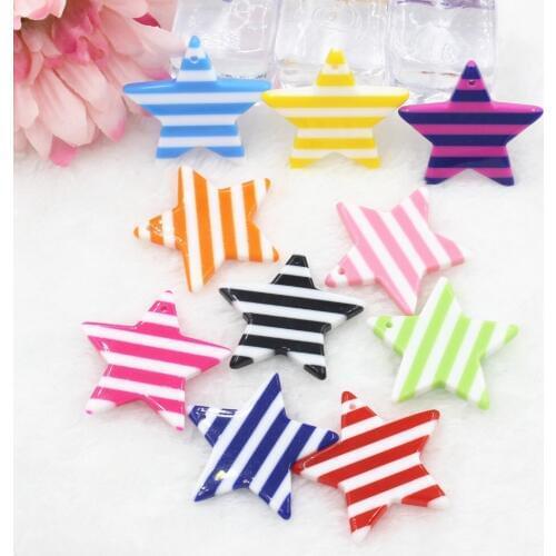 30pcs/lot kawaii flat back resin stripe star DIY resin cabochons accessories
