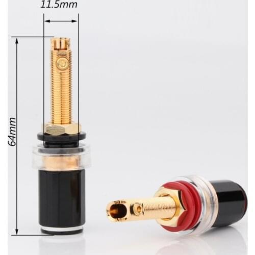 4pcs BP1119G Gold Plated Speaker Terminal Long Binding Post Socket HIFI