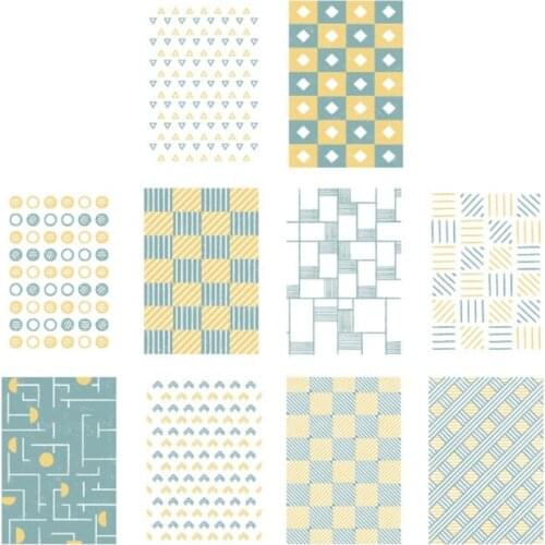 50 Pcs Art Paper Retro Vintage Scrapbooking Diary Album Drawing Writing Floral Plant Grid Decoration Material Paper Set