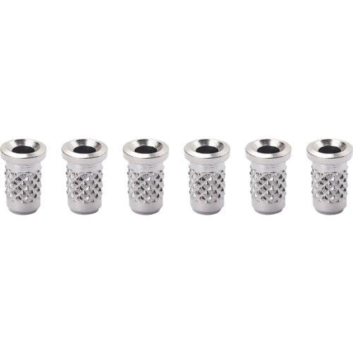 6pcs Silver Guitar Mounting Ferrules Metal Bushings Bass Guitar Accessory