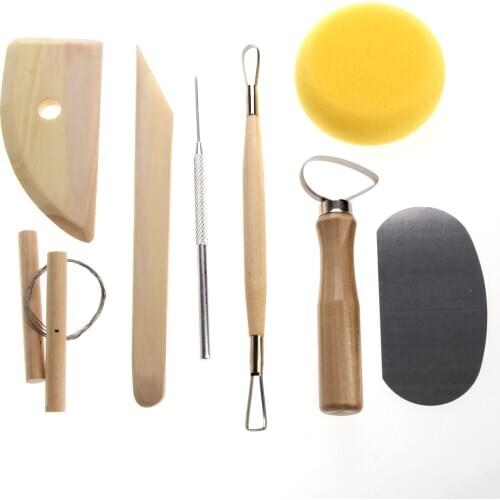 8Pcs Clay Ceramics Molding Tools Wood Knife Pottery Tool Clay Sculpting Kit Sculpt Smoothing Wax Carving Pottery Ceramic Tools