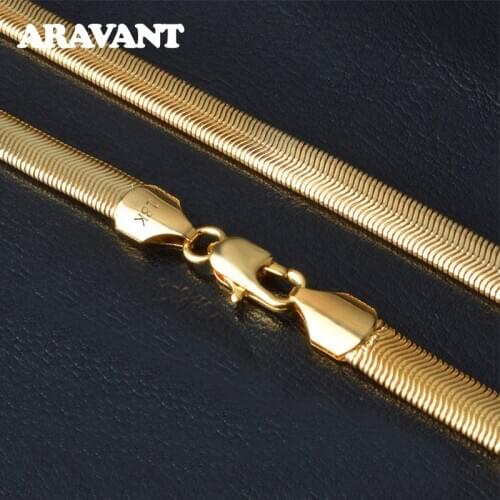 925 Silver 6MM Snake Bone Necklace Women Men Necklaces Chain Gold