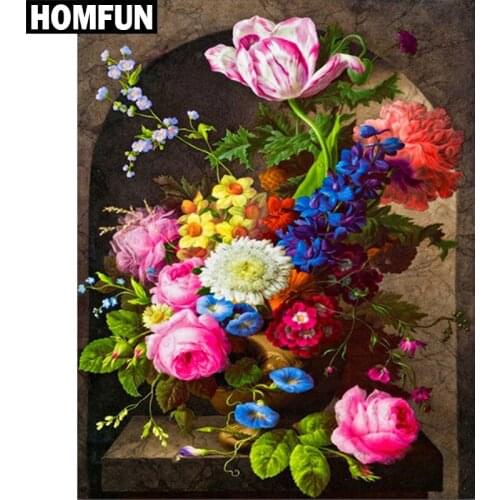 HOMFUN Diamond Painting Full Square/Round Diamond "Tower scenery" Pattern Embroidery Cross Stitch 5D Rhinestone Painting A06083