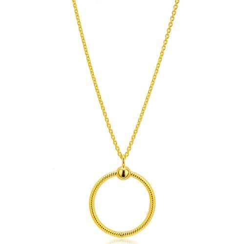 Shine Moments Small O Necklaces Pendants 100% 925 Sterling Silver Jewelry Free Shipping