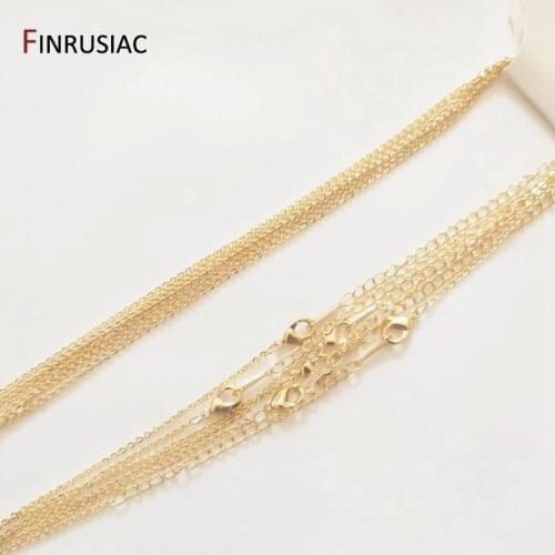 1.2mm thickness 50cm length Real Gold Plated metal Thin Chain for Necklace Making, DIY Jewelry Making Chain wholesale