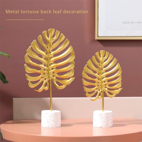 Nordic Turtle Leaf Decoration Metal Art Crafts Monstera Leaf Ornament Photo Prop Living Room Desktop TV Cabinet Home Decoration