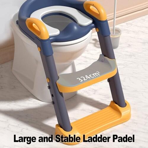 Baby Potty Training Seat Comfortable Safe Toilet Trainer Adjustable Step Stool Ladder PVC Soft Pad Potty Training Toilet for Kid