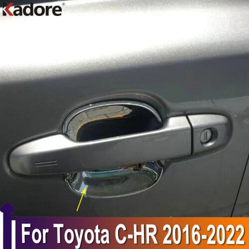 For Toyota CHR C-HR 2016 2017 2018 2019 Chrome Exterior Front Door Handle Bowl Cover Trim Car Sticker Exterior Accessories