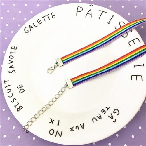 DoreenBeads Fashion Women Chokers Necklace Rainbow Color Woven Necklace Romantic Jewelry Accessories,1 Piece(Color at random)