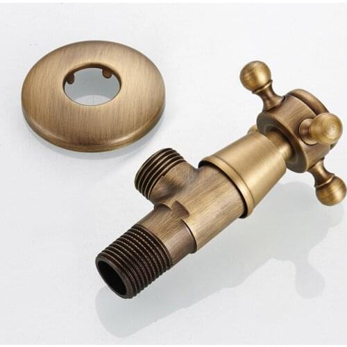 DWZ Free Shipping European Style Copper Bathroom Toilet Angle Valve Antique Bronze Toilet Faucet Bidets Valve F1/2"x1/2"