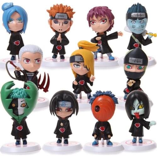 Naruto Model Shippuden Dawn Organization Q Version Action Figure 17 Th Generation Model Childrens Gift Collection 11 Pieces/Set