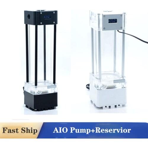 FREEZEMOD AIO Pump+Reservoir With Temperature Display,Water Tank Res Combo For PC Water Cooling System 200mm/250mm/300mm