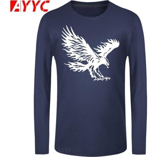 AYYC long sleeve tee Animal Eagle Printed T-shirt Summer Casual Men Brand T Shirts Funny Print Eagle Eye Tshirt Top Quality