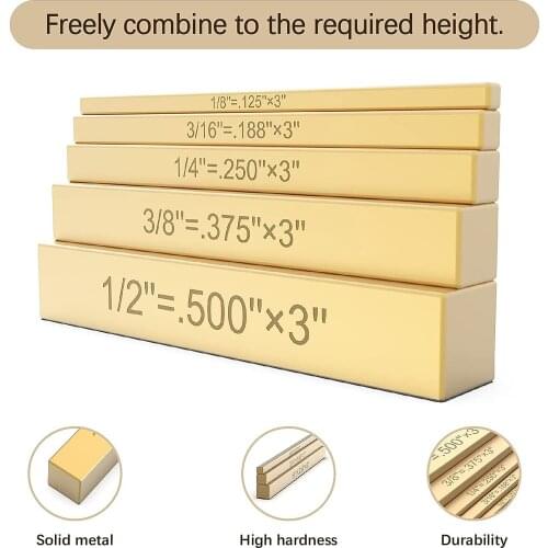 Woodworking Tool Bar Brass Height Gauges Set Laser-engraved Size Marking Easy To Read Hand Tools Precision Table Saw Accessories