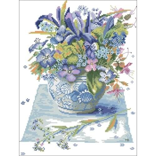 Lanarte-34892 Vase Needlework,For Embroidery,DIY 14CT Unprinted Arts Cross stitch kits Set Cross-Stitching Home Decor