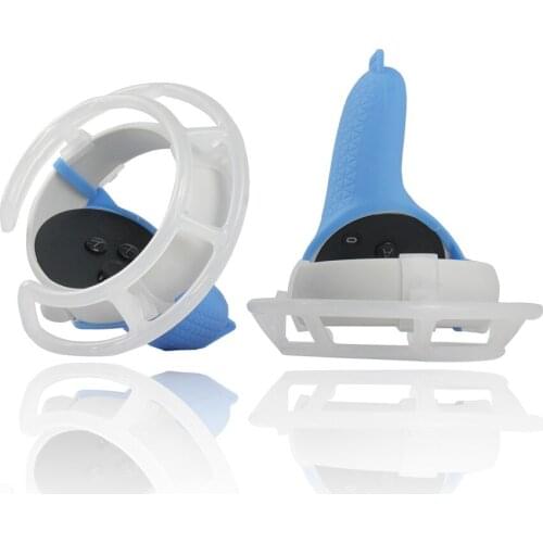 Soft Protective Sleeve Handle Grip Half Cover w/ Anti-collision Frame for Oculus Quest 2 VR Accessories