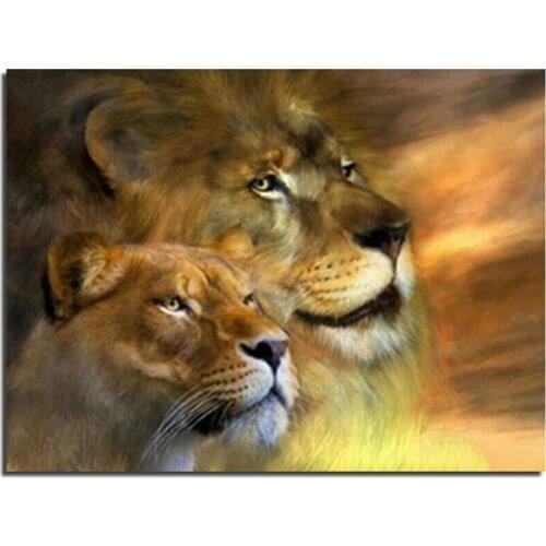 3D DIY Diamond Painting Lion 50x60cm DIY 3D Diamond Embroidery Set Rhinestones Cross Stitch Resin Craft Home Decor