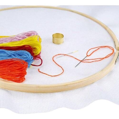 NHBR 4 Pieces Round Embroidery Hoop Set Bamboo Circle Cross Stitch Hoop Ring For art Craft