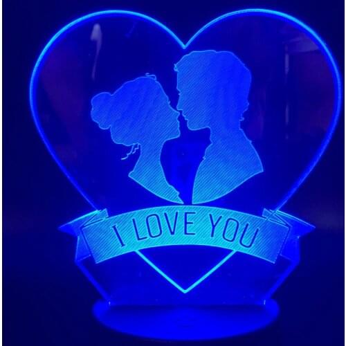 Night Lights For Boyfriends 3D Touch Sensor Nightlight Gift of Love 3D Lamp visual light effect Night Light Led 7/16 Color Lamp