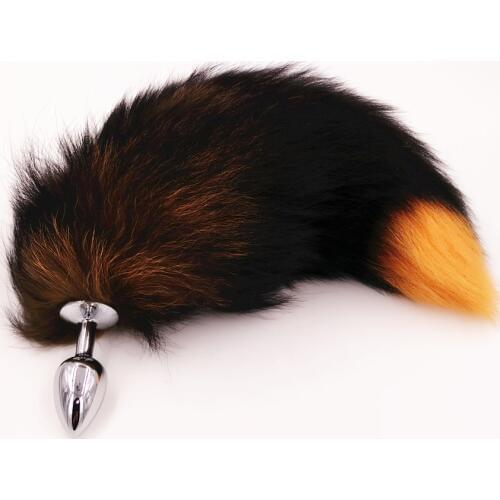 New Real Fox Tails With Metal Anal Plug Butt Plug Sex Toys Erotic Cosplay Tail 3 size for choice